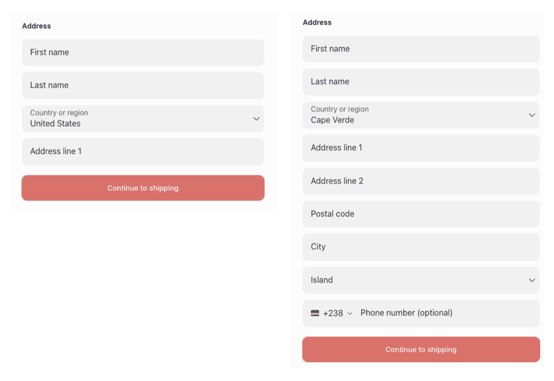 Globale Adressformate in Checkout