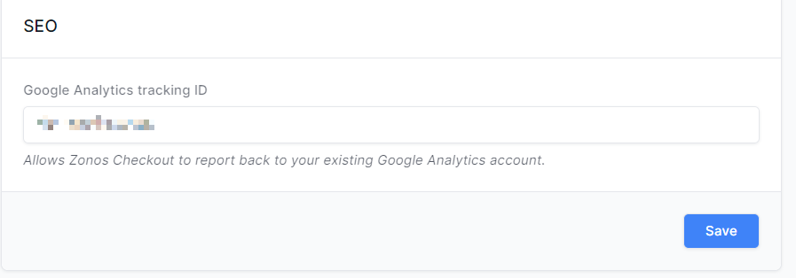 Graphic that shows how to add the Google Analytics ID to Zonos
Dashboard.