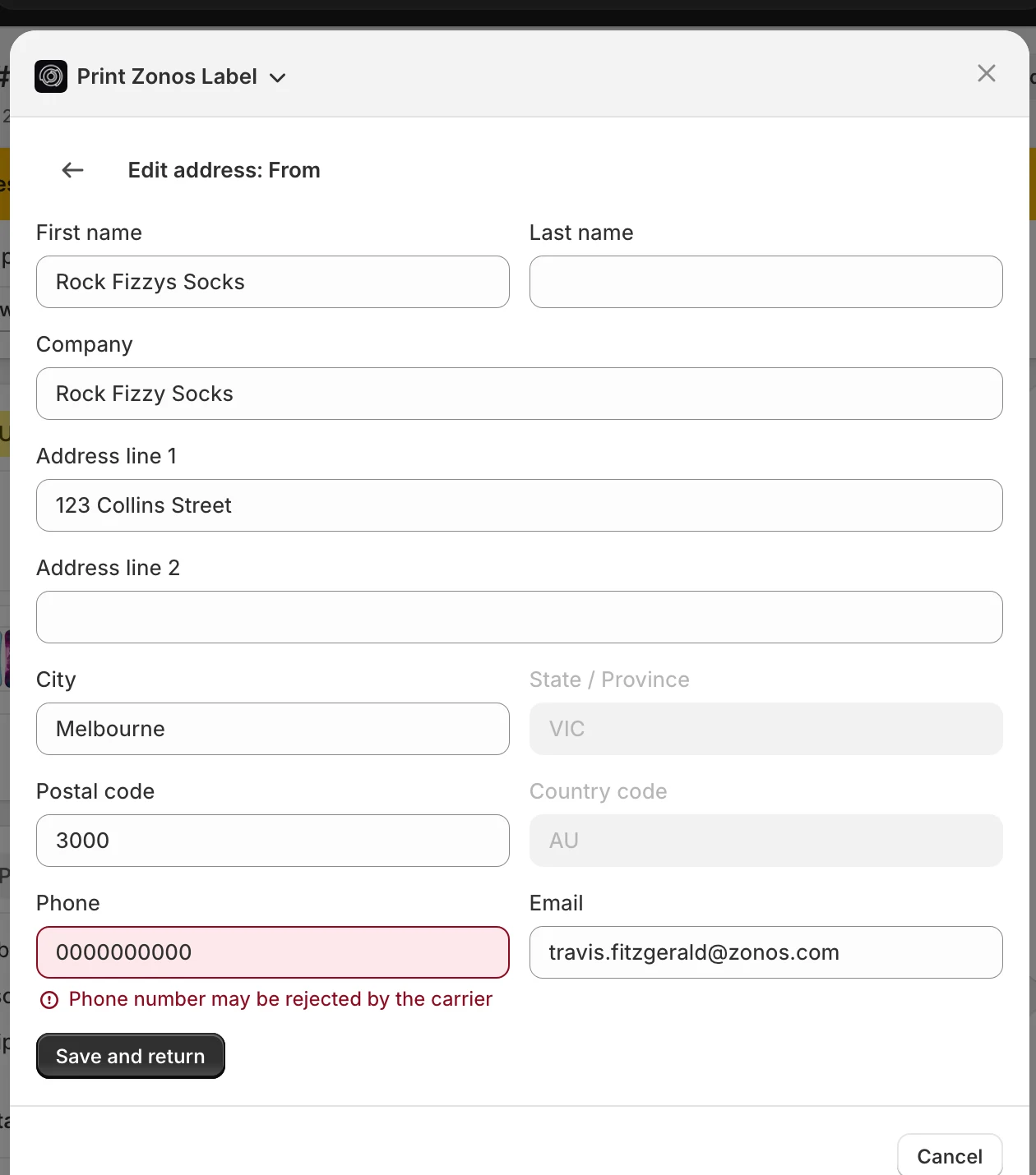 Multi-page address editor with validation messages