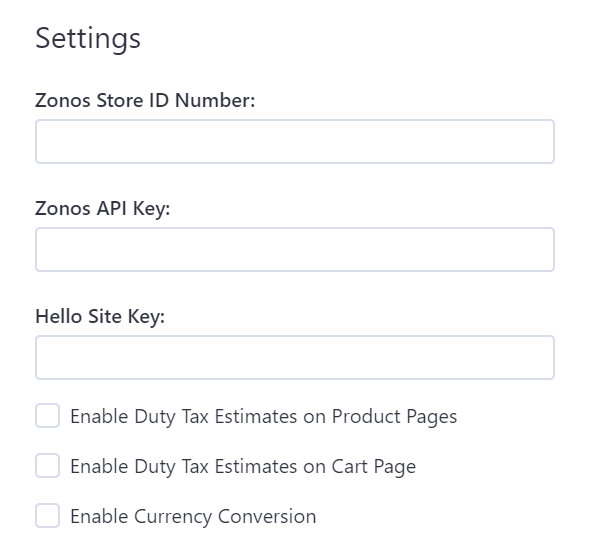 Voer accountgegevens in in Zonos Dashboard.