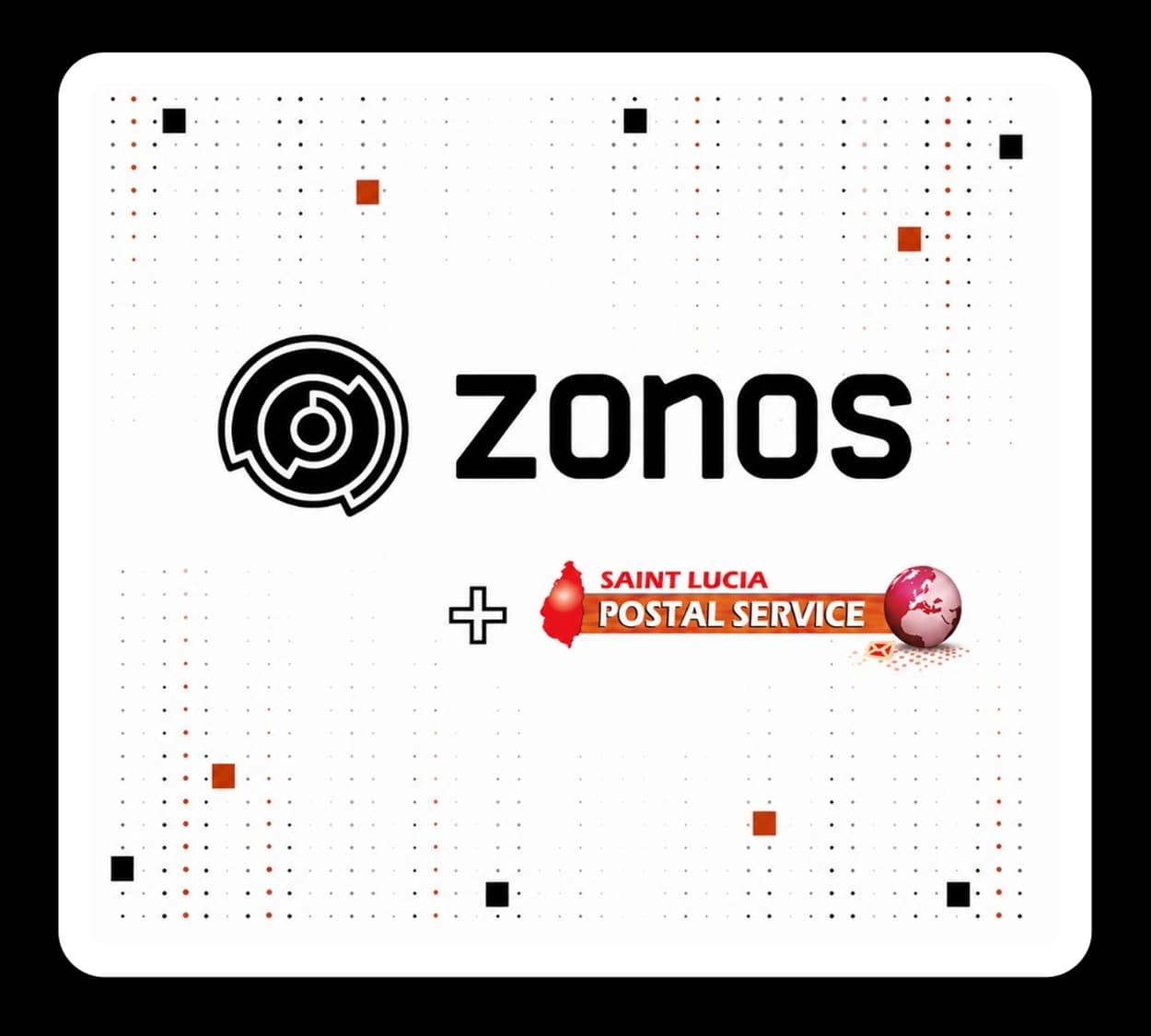 Saint Lucia Postal Service and Zonos logos
