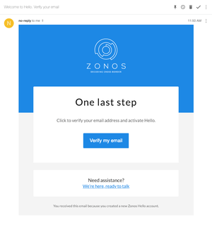 Kolla din inkorg efter ett e-postmeddelande för att aktivera ditt Zonos
konto.