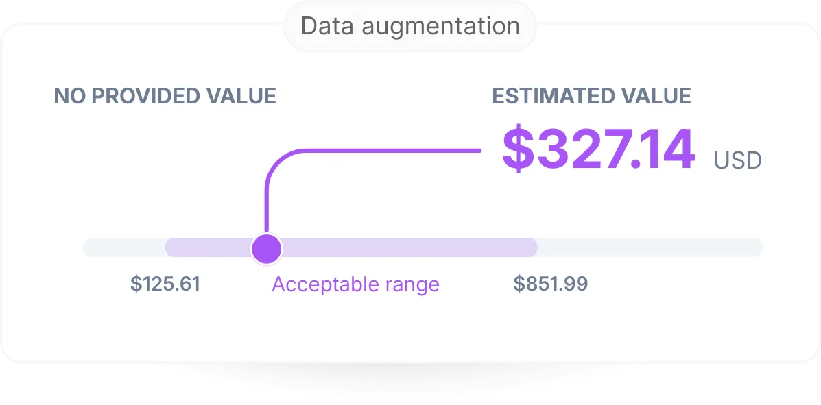 Get a value estimate with confidence range
