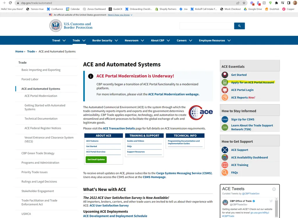 Você pode arquivar uma EEI online através do sistema ACE da CBP.