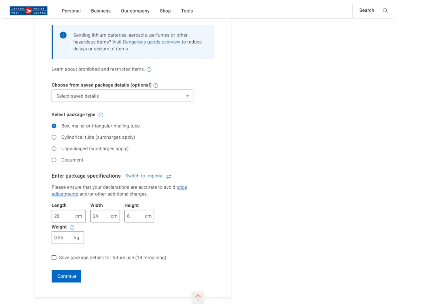 Flusso di Shipping Manager
